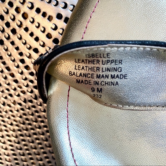 Isaac Mizrahi Strappy Stiletto Cocktail Heels Black & Gold 9 - Picture 7 of 8